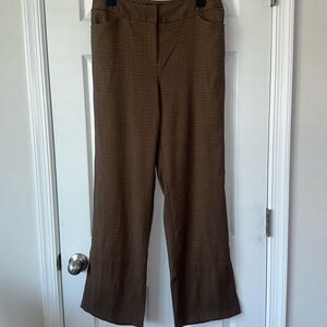 Stretch Bandolino women, brown checkered type pants, size 10 tall bootcut